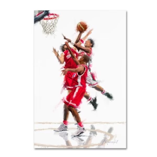 The Macneil Studio 'Basket Ball' Canvas Art, 16x24, Trademark Fine Art, Mfr#: ALI8583-C1624GG